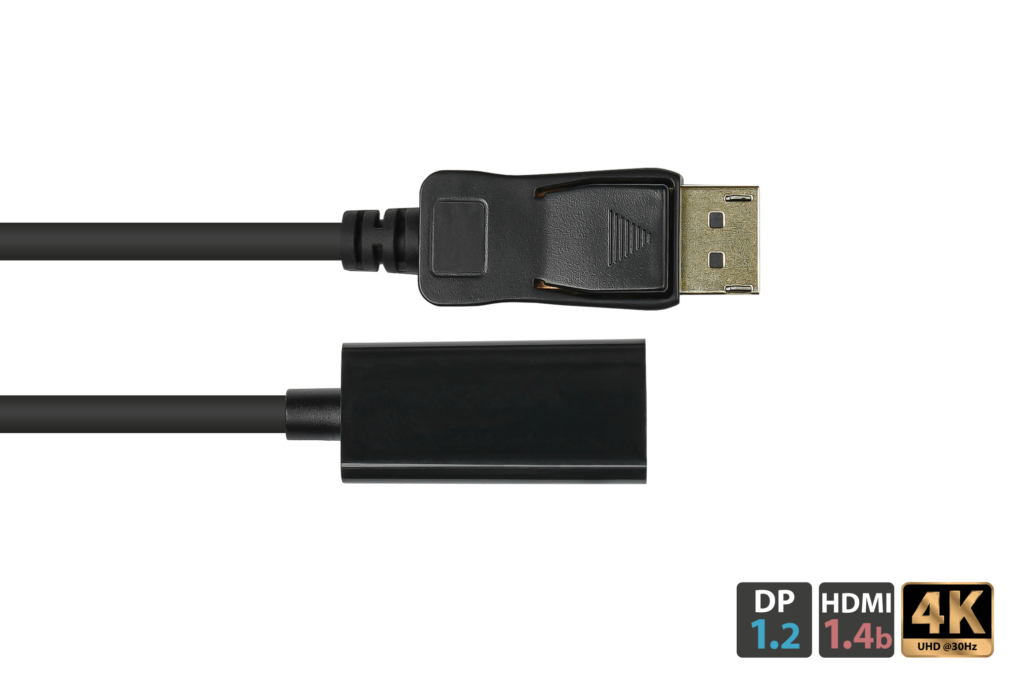 Adapter DisplayPort 1.2 male to HDMI 1.4b female, 4K @30Hz, gold-plated contacts, approx. 20cm, Good Connections®