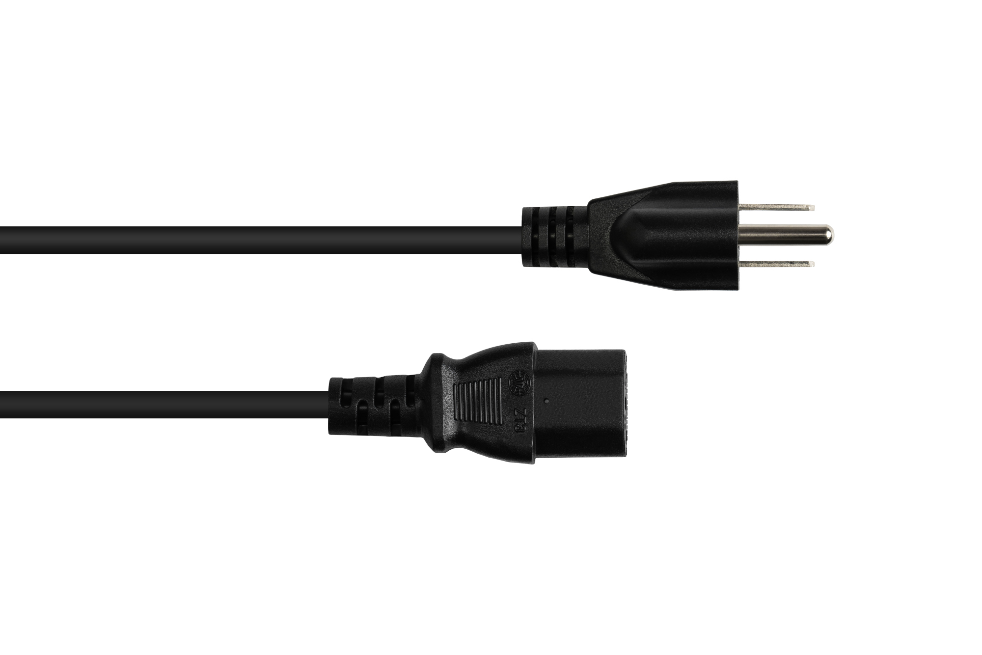 Power cord Amerika/USA Typ B plug (NEMA 5-15P) to C13 (straight), UL, black, AWG18, 3 m, Good Connections®