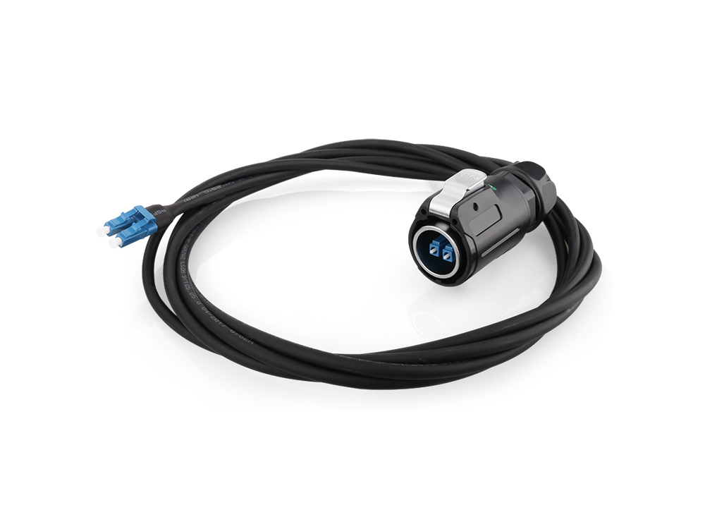 Industrial Connector S1 - Fibre optic cable, Plug LC with click-lock to Plug LC, 1 Gpbs, M24, IP65/67, 3m, Good Connections®