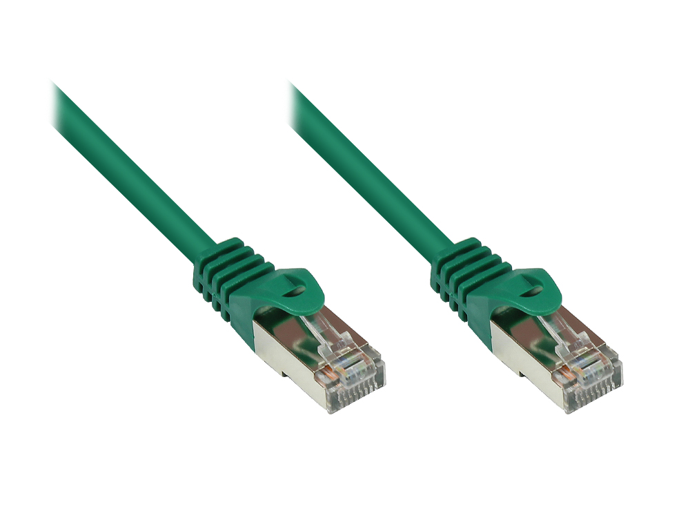 RNS® patch cable with snag-proof boot, Cat. 5e, SF/UTP, PVC, 100MHz, green, 3m, Good Connections®