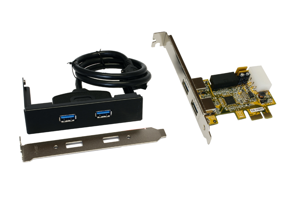 Schnittstellenkarte, USB 3.0 PCIe Karte für 3.5" Front-Einbau, Exsys® [EX-11072]