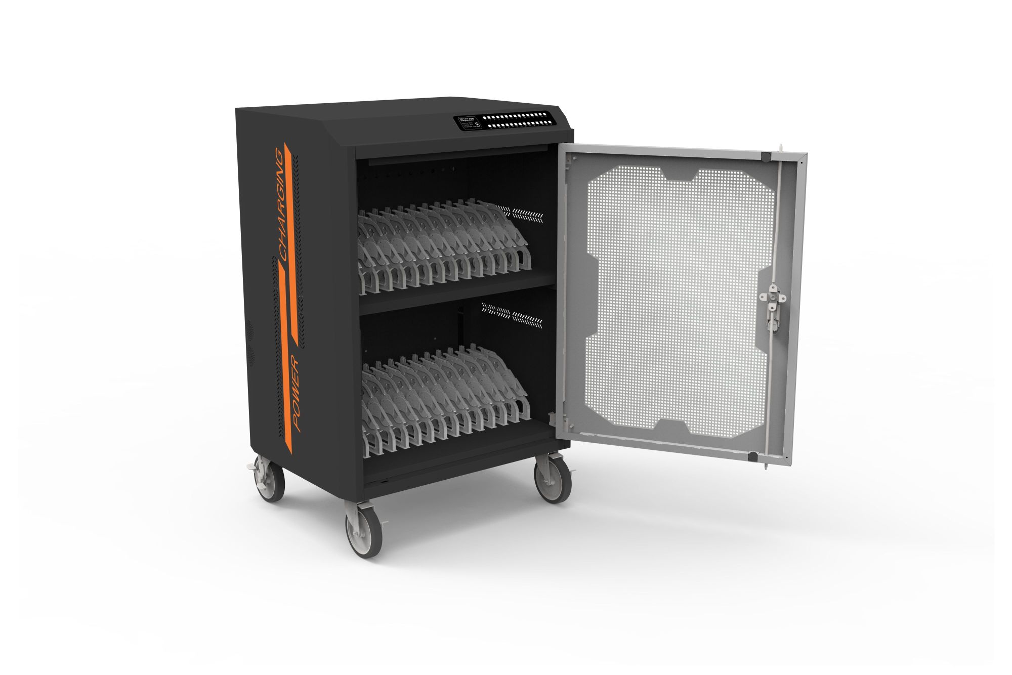 Good Connections® Charging Cart for 30 devices, USB-C™, 45W per port, PD 3.0, PPS, QC 3.0, black/grey