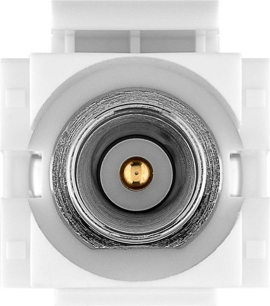 KeyStone Modul, Koax Stecker an F-Buchse, bündige Montage, Gehäuse weiß