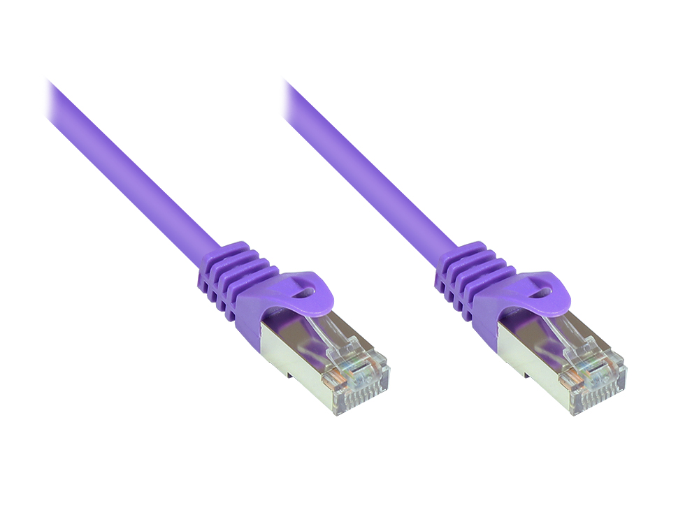 RNS® patch cable with snag-proof boot, Cat. 5e, SF/UTP, PVC, 100MHz, violet, 0,25m, Good Connections®