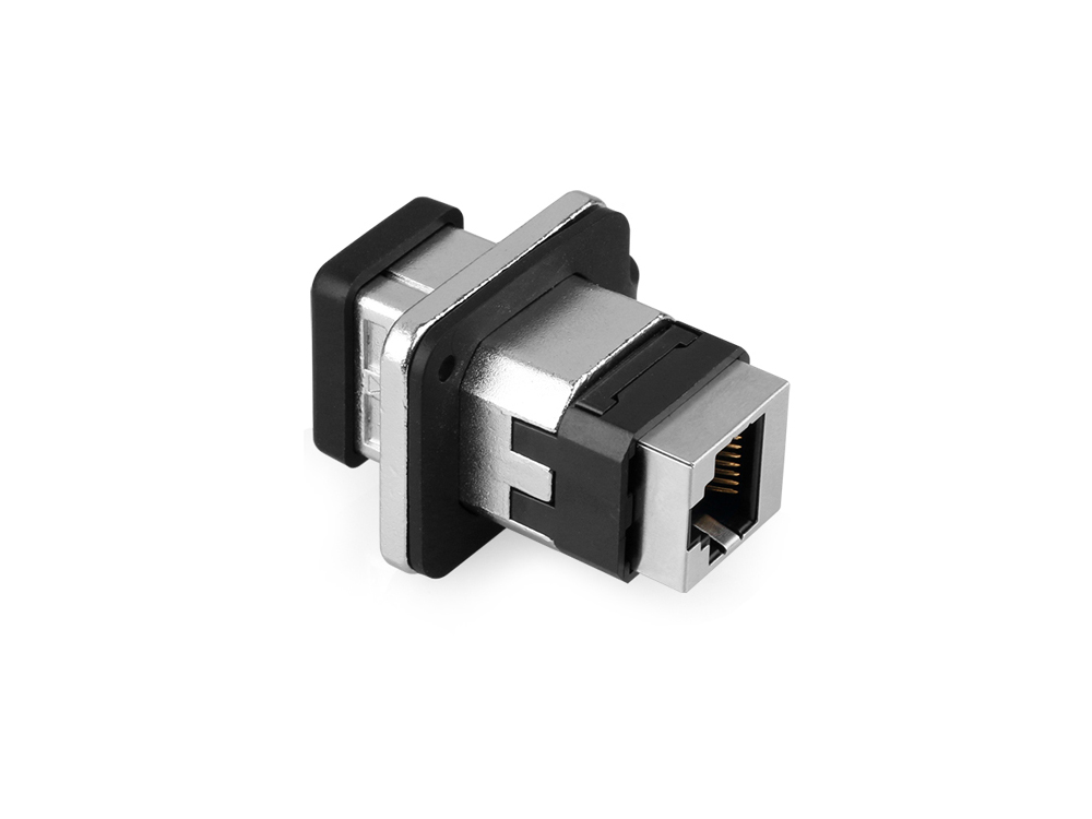 Industrial connector S6 - RJ45 feed-through coupling, RJ45 socket on both sides, metal, Good Connections®