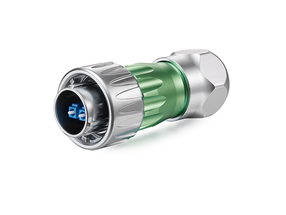 Industrial Connector S3 - Fibre Optic cable, Plug LC with cable gland to Plug LC, metal, M24, bayonet, IP65/67, 3m, Good Connections®