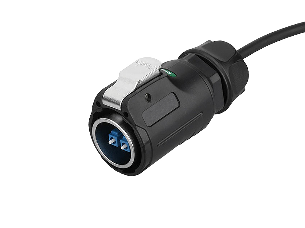 Industrial Connector S1 - Fibre optic cable, Plug LC with click-lock to Plug LC, 1 Gpbs, M24, IP65/67, 3m, Good Connections®