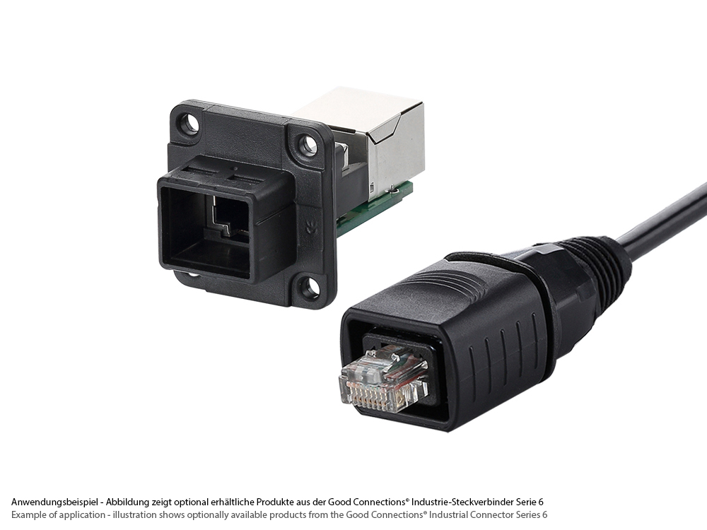 Industrial connector S6 - Unmated plug, cut-out for RJ45 plug, Good Connections®