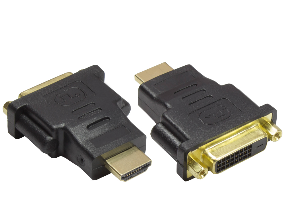 Adapter DVI 24+1 Buchse an HDMI 19pol Stecker, vergoldet