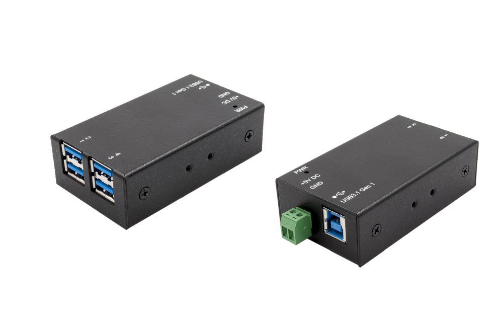 4-Port USB 3.0 Metall HUB (8x2,5x4cm), inkl. USB 3.0 Kabel und EX-K1110 Strom Kabel, Exsys® [EX-1180HMS]