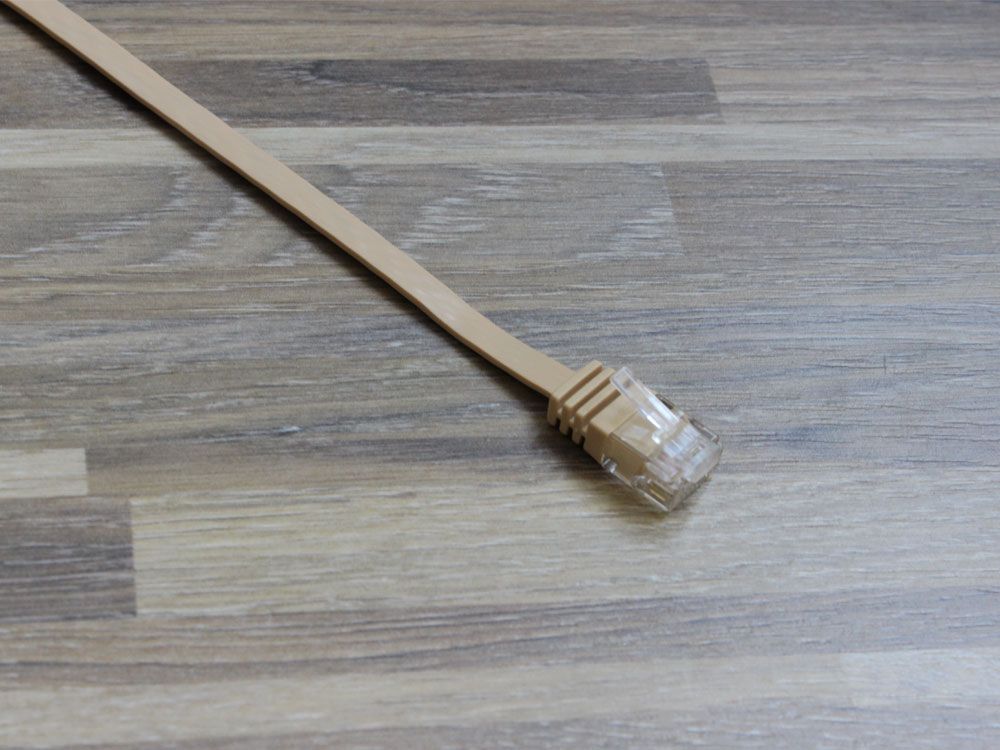 Patchkabel, Cat. 6, U/UTP, FLACHKABEL, 20m, hellbraun, Good Connections®