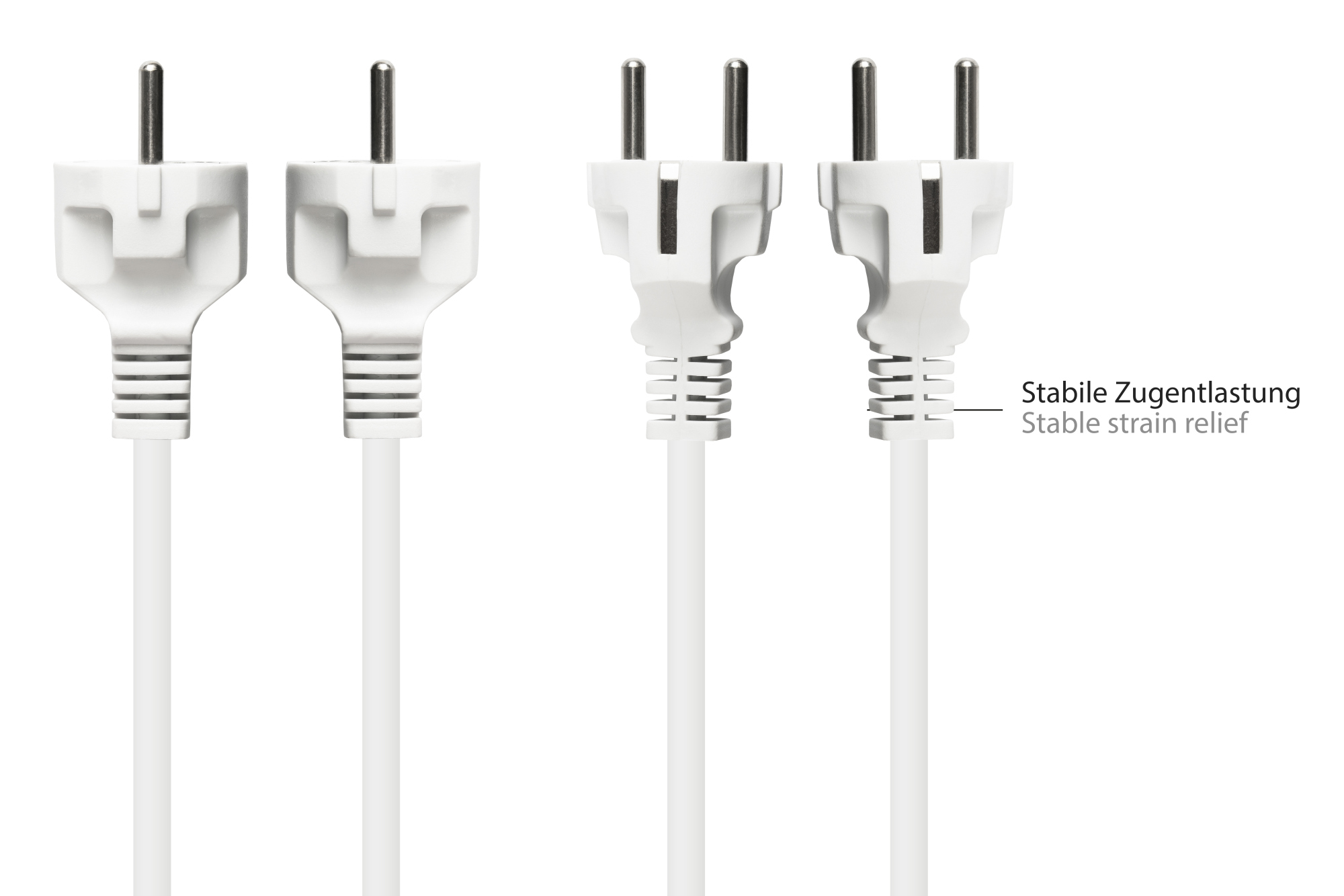 Netzkabel Schutzkontakt-Stecker Typ E+F (CEE 7/7, gerade) an C13 (gerade), weiß, 0,75 mm², 1,5 m, Good Connections®