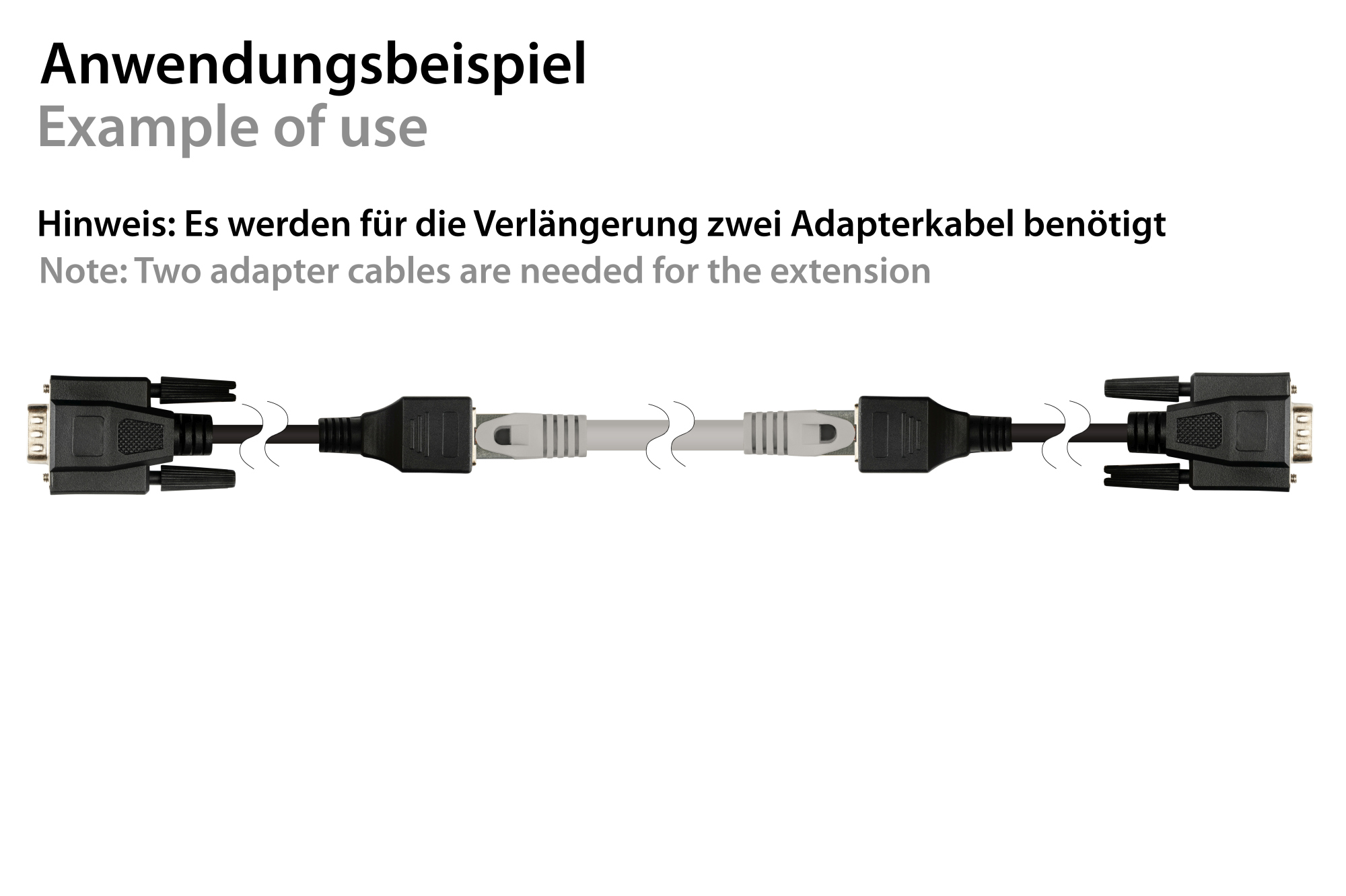 Adapter cable RS232 serial D-SUB 9 plug to RJ45 socket to, 1:1, black, 0,1m, Good Connections®