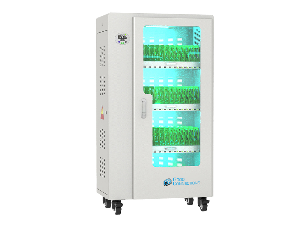 Good Connections® ANTARES T50C Tablet-charging cabinet up to 11", USB-C™ version, 30W per port, UV-C disinfection, grey