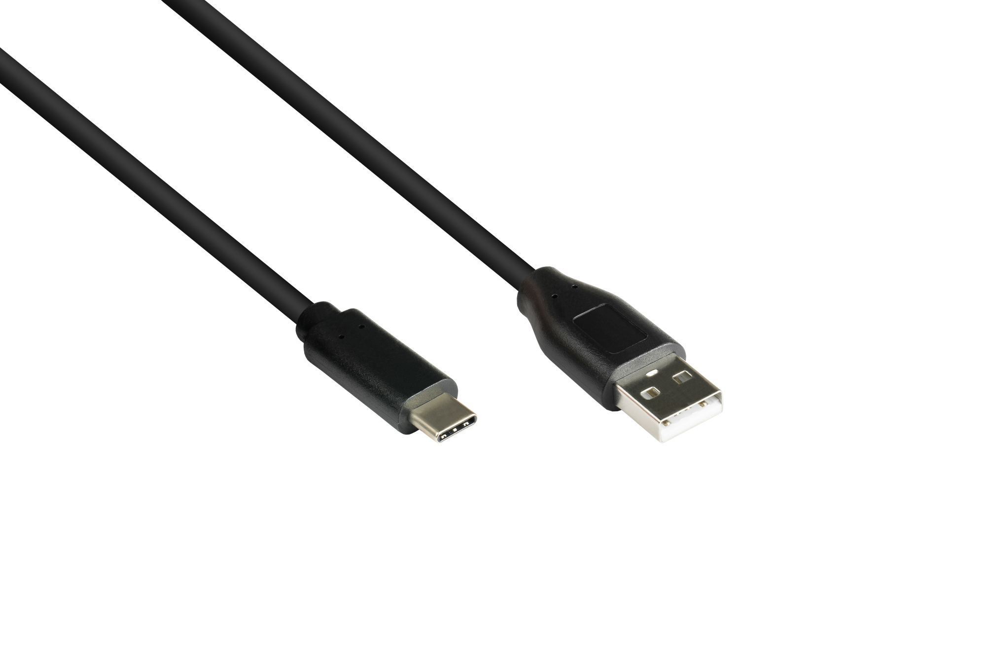 USB 2.0 connection cable, USB 2.0 A plug to USB-C™ plug, CU, black, 0,5m, Good Connections®