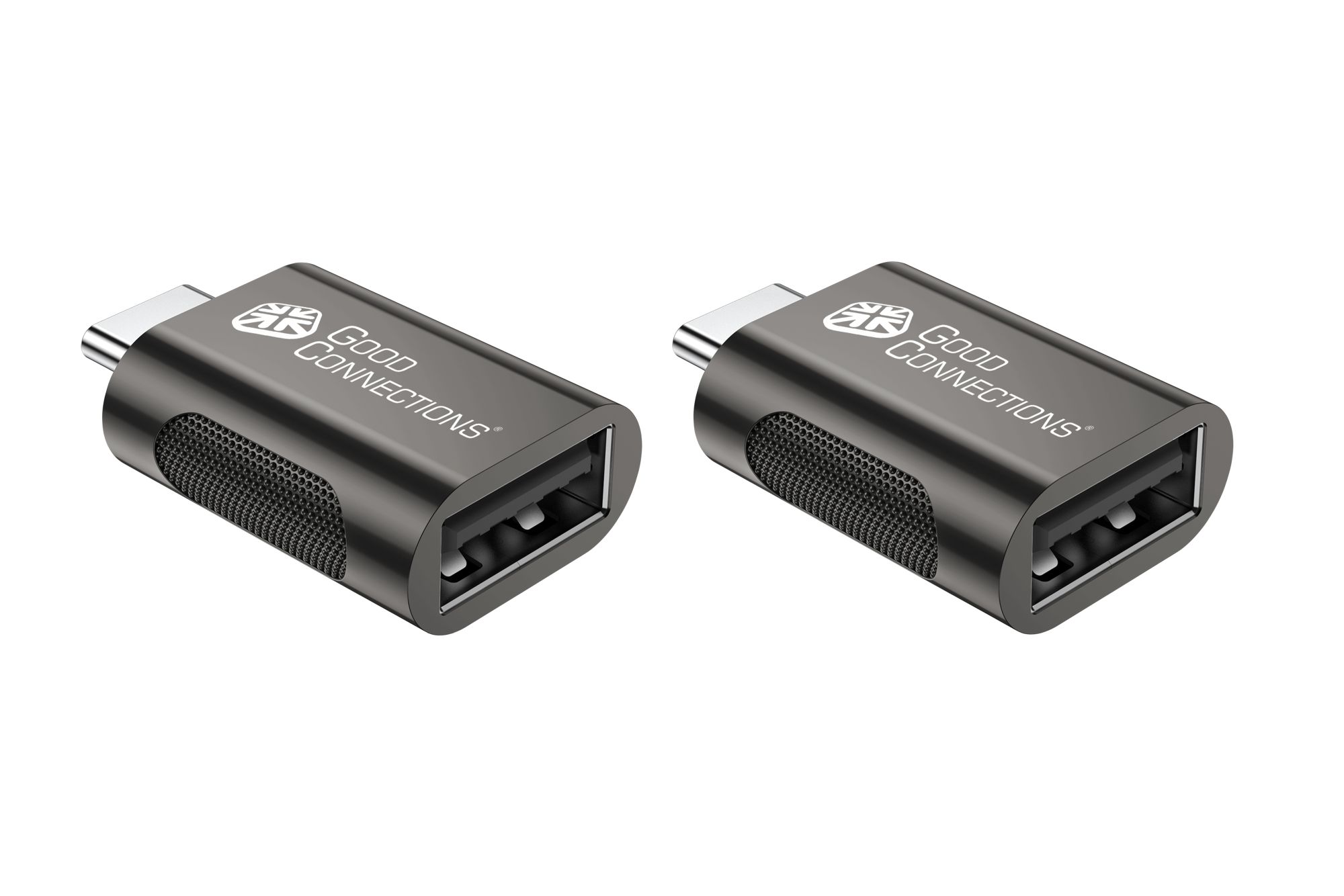 Adapter USB 3.2 Gen.1 / USB 3.0 plug C™ to USB-A socket, galvanized metal housing, anthracite, Good Connections®