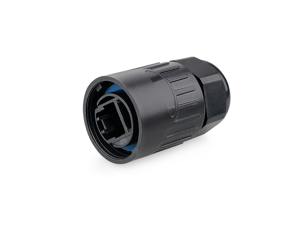 Industrial connector S6 - Unmated plug, cut-out for RJ45 plug, bayonet, Good Connections®