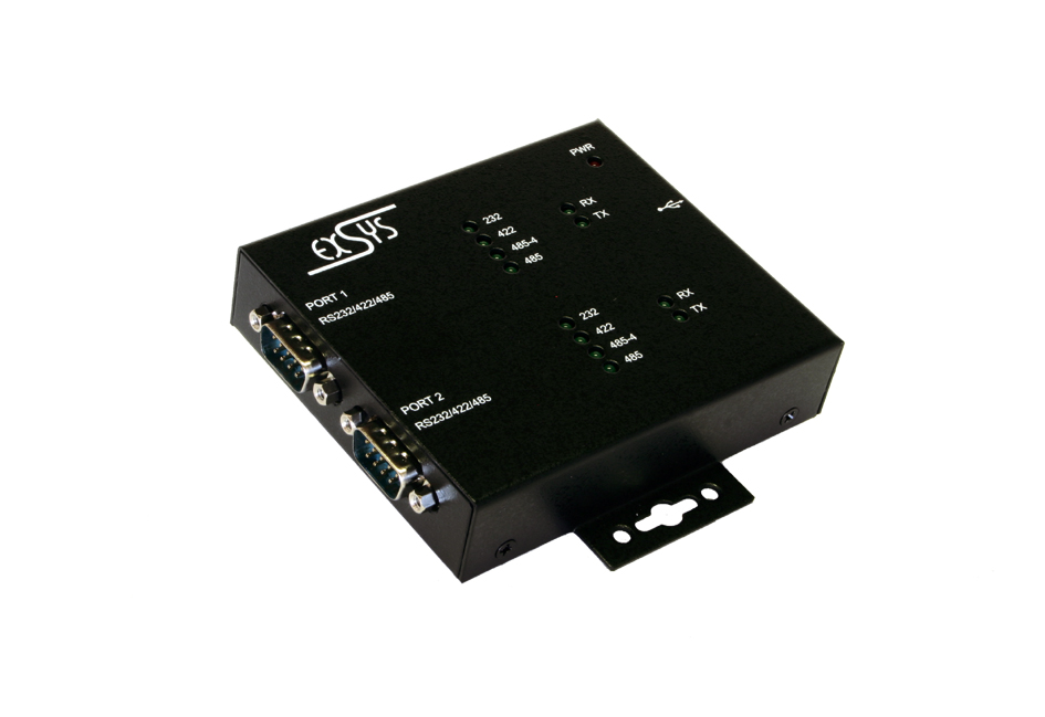 Exsys® USB 2.0 zu 2 x RS-232/422/485 Ports Metallgehäuse (FTDI Chip)
