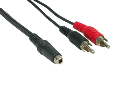 Audio Adapter 3.5mm Stereo Klinke Bu./ 2x Cinch St., 0,25m
