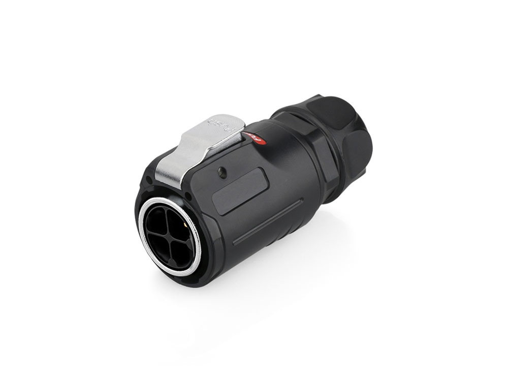 Industrial Connector S1 - Power (4-pin) Plug with click-lock on solder termination, M24, IP65/67, Good Connections®