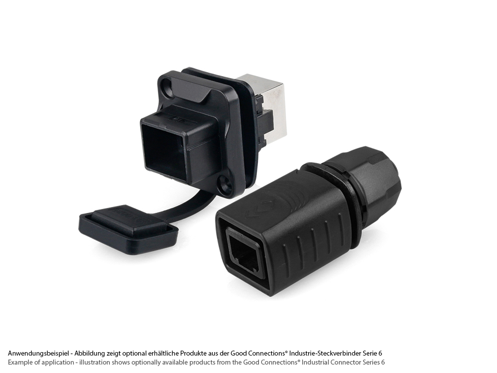 Industrial connector S6 - RJ45 feed-through coupling, RJ45 socket on both sides, Good Connections®