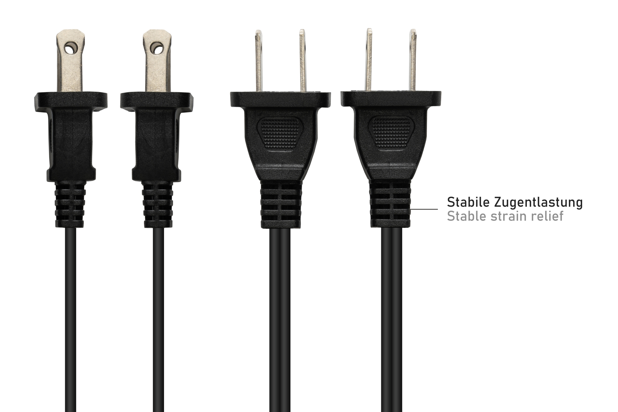 kabelmeister® Netzkabel Amerika/USA Typ A (NEMA 1-15P) an C7/Euro 8 Buchse (gerade), UL, schwarz, AWG18, 1,8 m