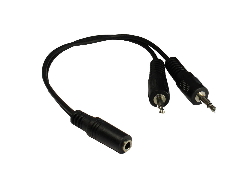 Audio Adapter 3,5mm Klinke Bu Stereo / 2 x Klinke Mono St, ca. 20cm