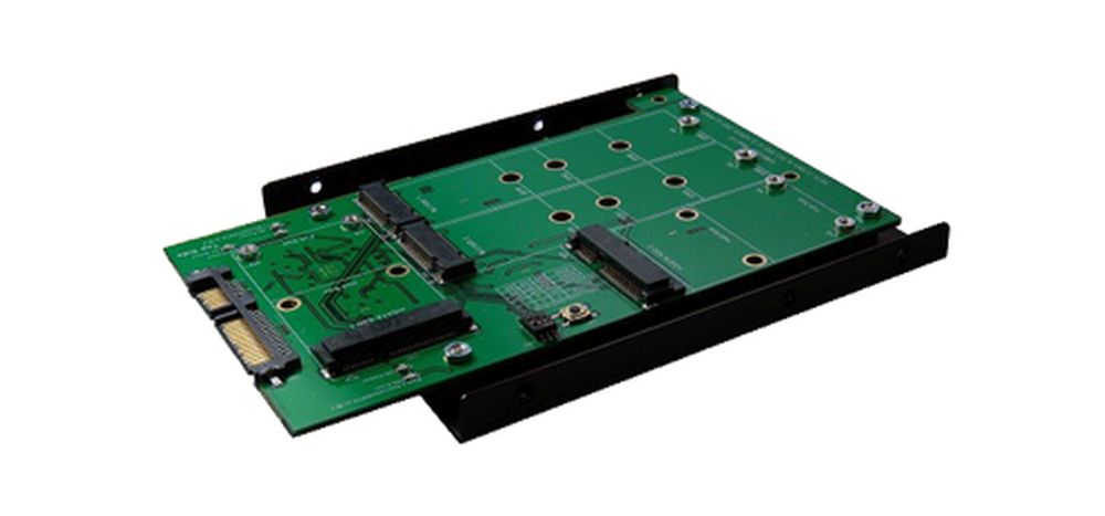 SATA3 zu M.2 NFGG & mSATA SSD, RAID 0/1 Controller mit 3.5" Einbaurahmen, Exsys® [EX-3608]