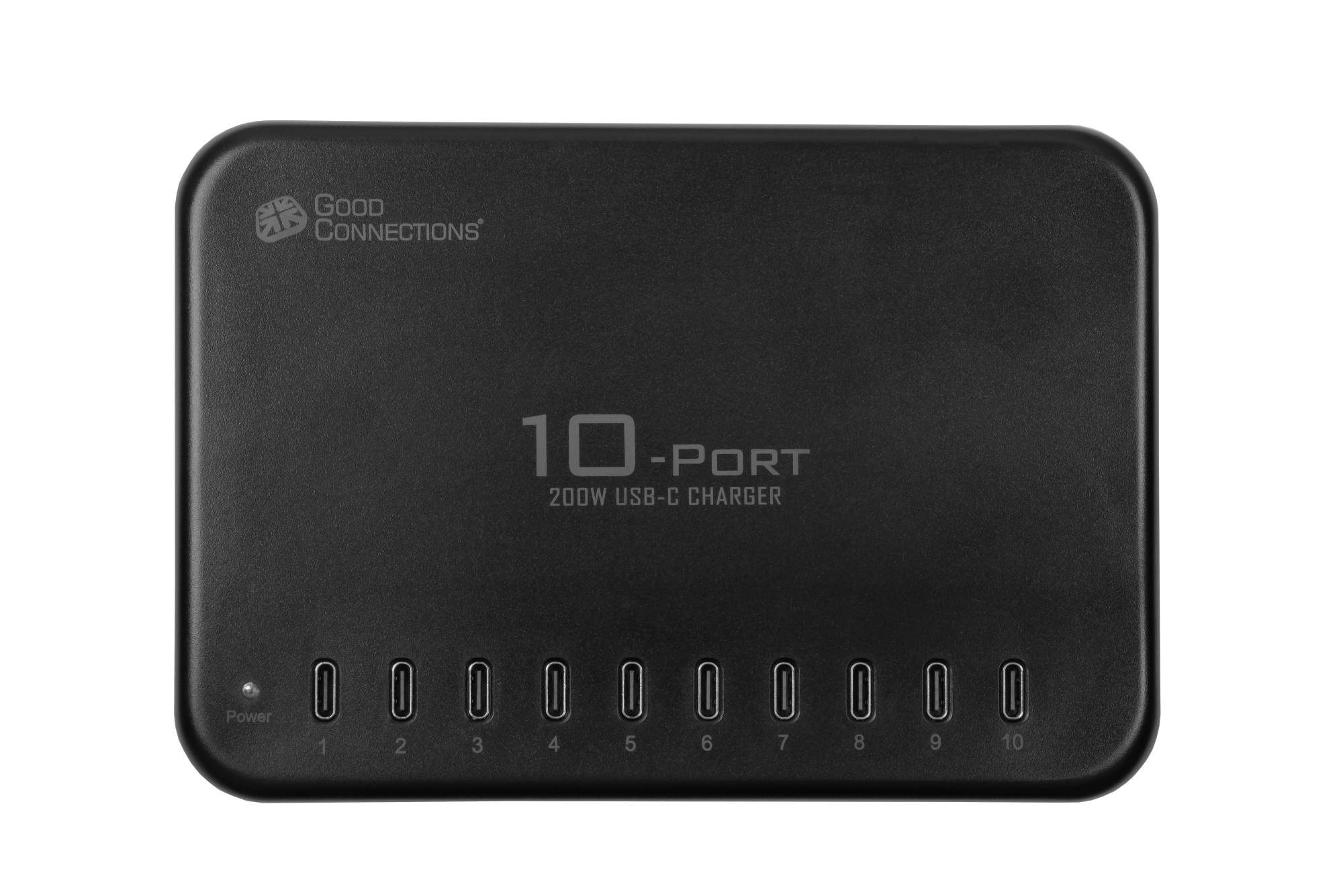 USB desktop fast charging station 200W, 10-port (10x USB-C™), black, Good Connections®