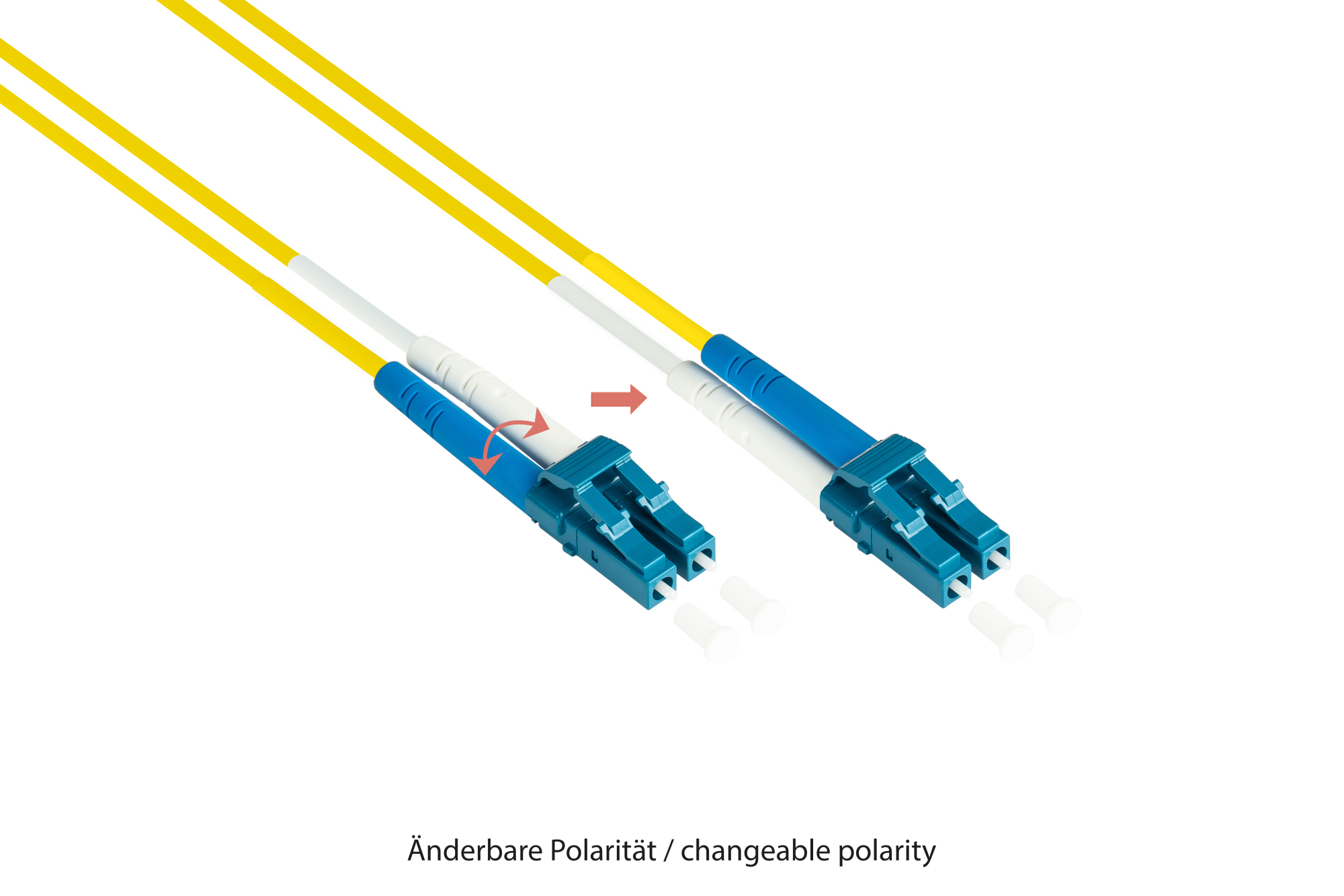 Patchkabel LWL Duplex OS2 (Singlemode, 9/125) LC/SC, LSZH, austauschbare Polarität, 15m, Good Connections®