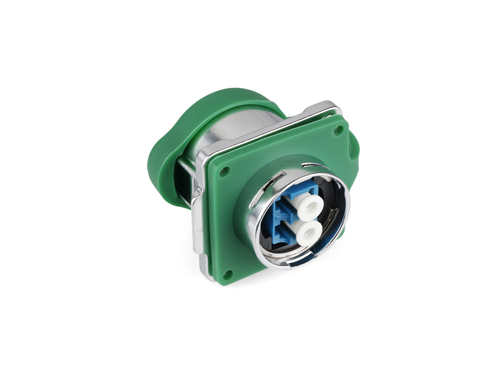 Industrie-Steckverbinder S1 - LWL Durchführungskupplung mit Flansch, Buchse LC beidseitig, 1Gpbs, Metall, M24, IP65/67, Good Connections®