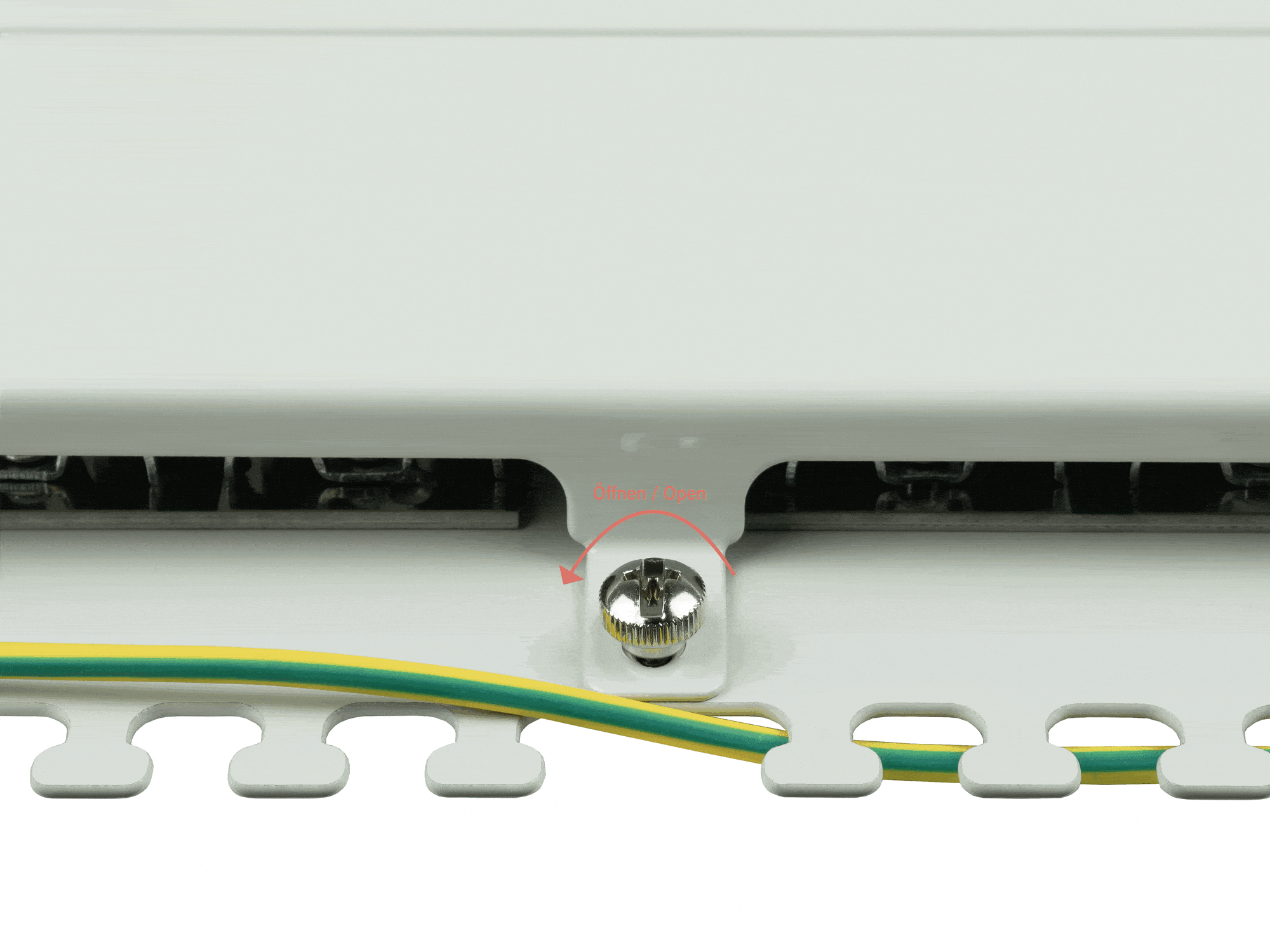 Patch Panel 19" Cat. 6A, 24-port, 0,5 U, STP shielded, toolless opening, light grey (RAL7035), Good Connections®