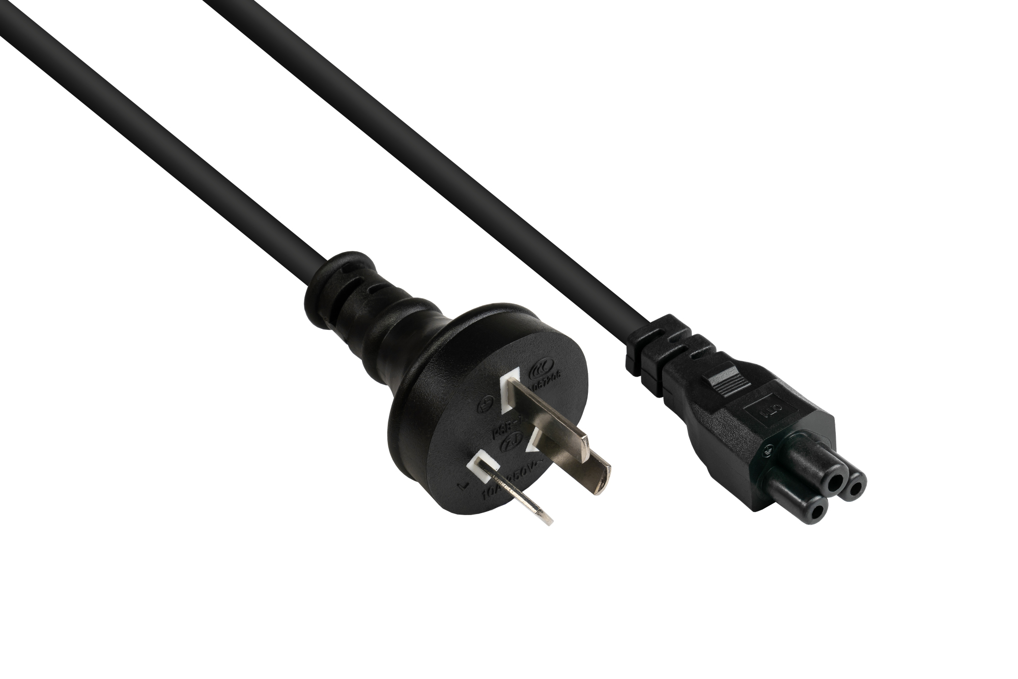 Power cord China Typ I plug to C5 (straight) for Notebook, CCC, black, 0,75 mm², 1,8 m, Good Connections®