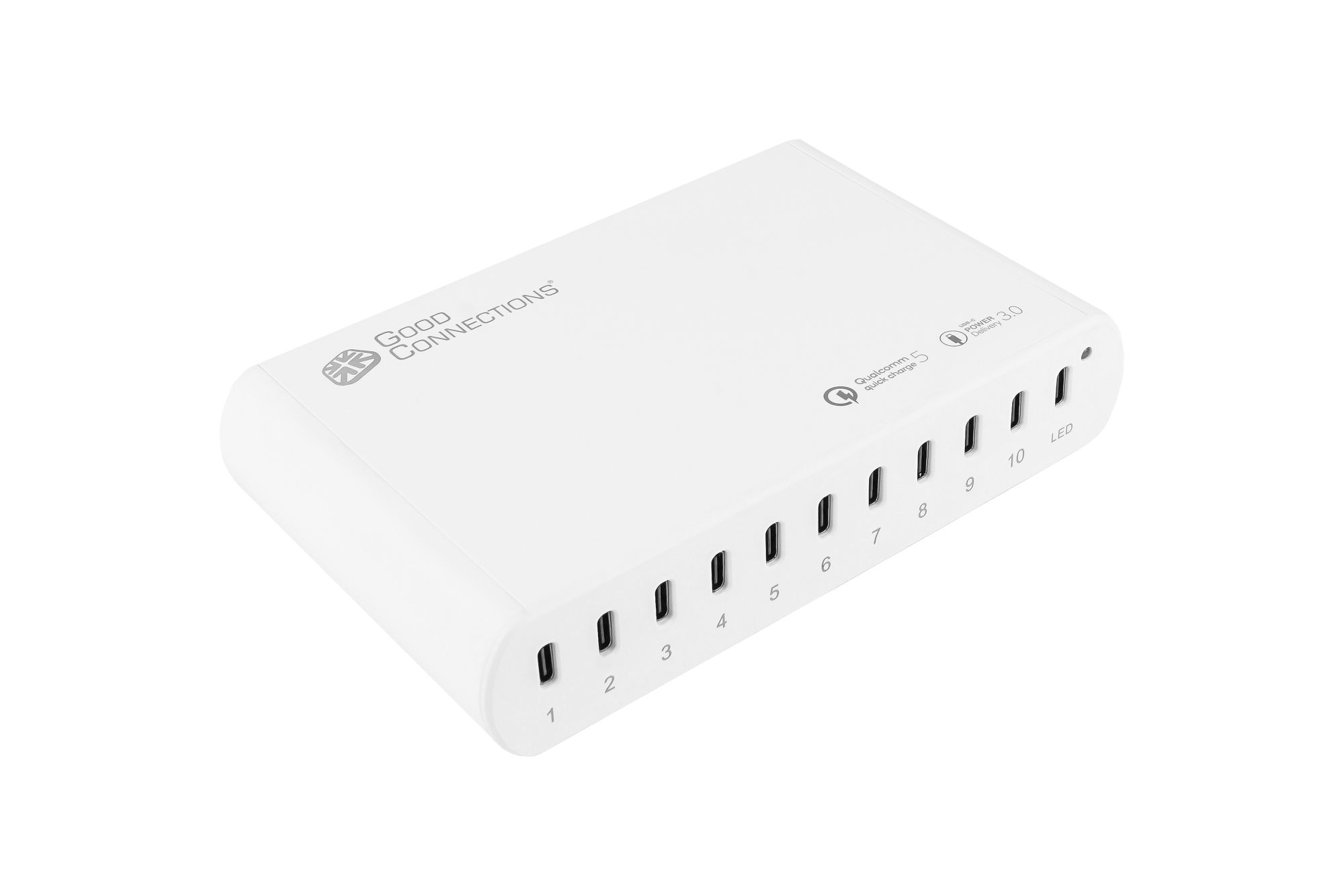 USB desktop fast charging station 65W, 3-port (2x USB-C™, 1x USB-A), white