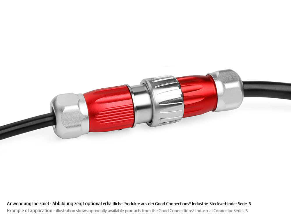 Industrial Connector S3 - Power (3-pin) Plug with cable gland, solder termination, metal, M20, bayonet, IP65/67, Good Connections®