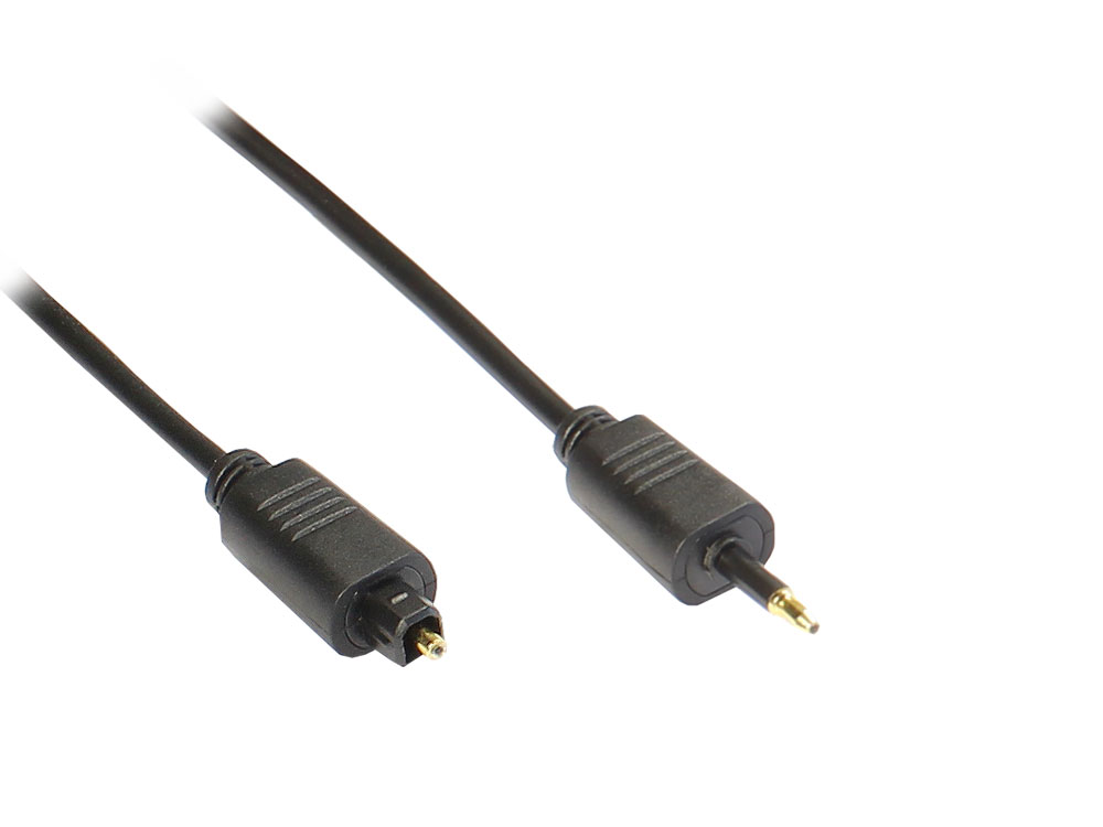 Lichtwellenleiterkabel Toslink St. an mini Toslink 3,5mm St., Ø 2,2mm, Länge 0,5m, Good Connections®