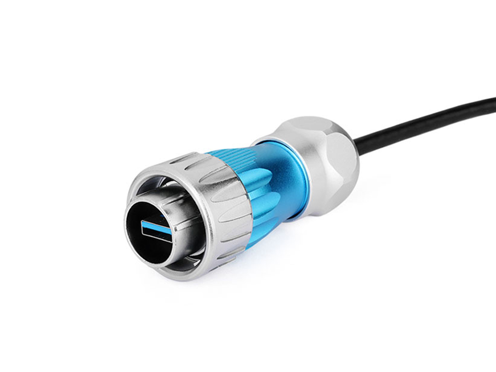 Industrial Connector S3 - USB 3.0 cable, Plug A with cable gland to Plug A, metal, M24, bayonet, IP65/67, 0,5m, Good Connections®