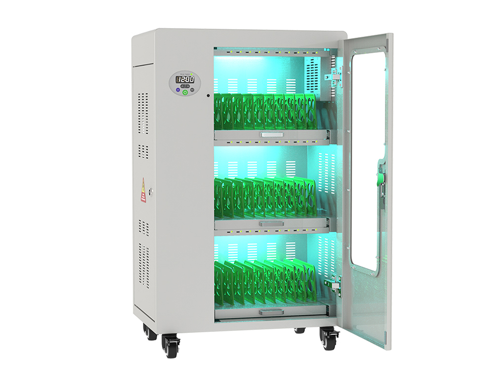 Good Connections® ANTARES T30C Tablet-charging cabinet up to 11", USB-C™ version, 30W per port, UV-C disinfection, grey
