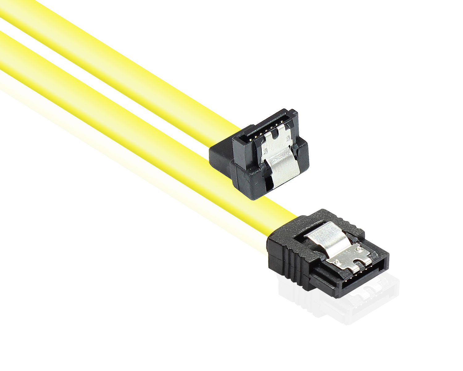 Anschlusskabel SATA 6 Gb/s mit Metallclip, einseitig gewinke