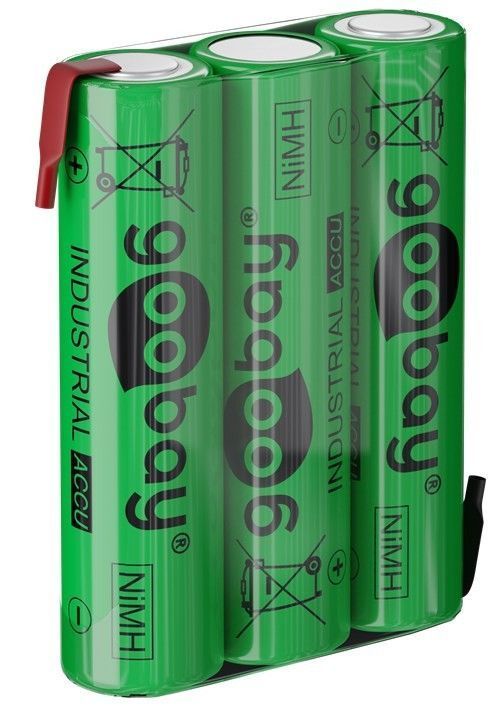 Industrieakku mit Lötfahne (Z), 3x AAA (Micro), HR03, 3,6V, 800mAh, Nickel-Metallhydrid Akku (Ni-MH)