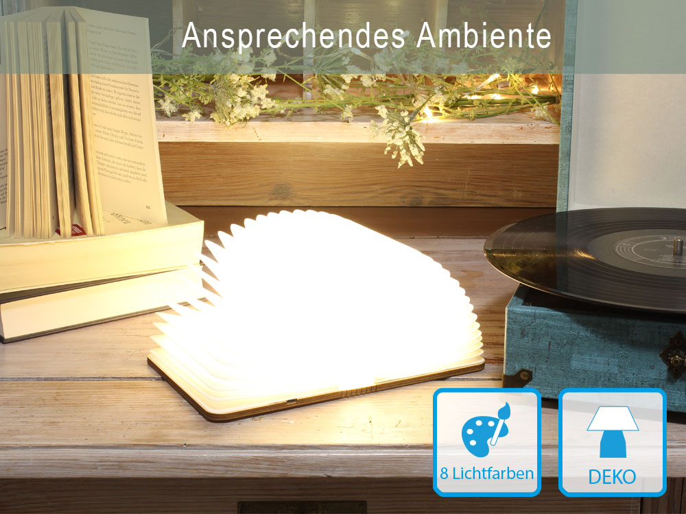 LED Lightbook [M] maple colored, 145 x 116 x 25 mm, Good Connections®
