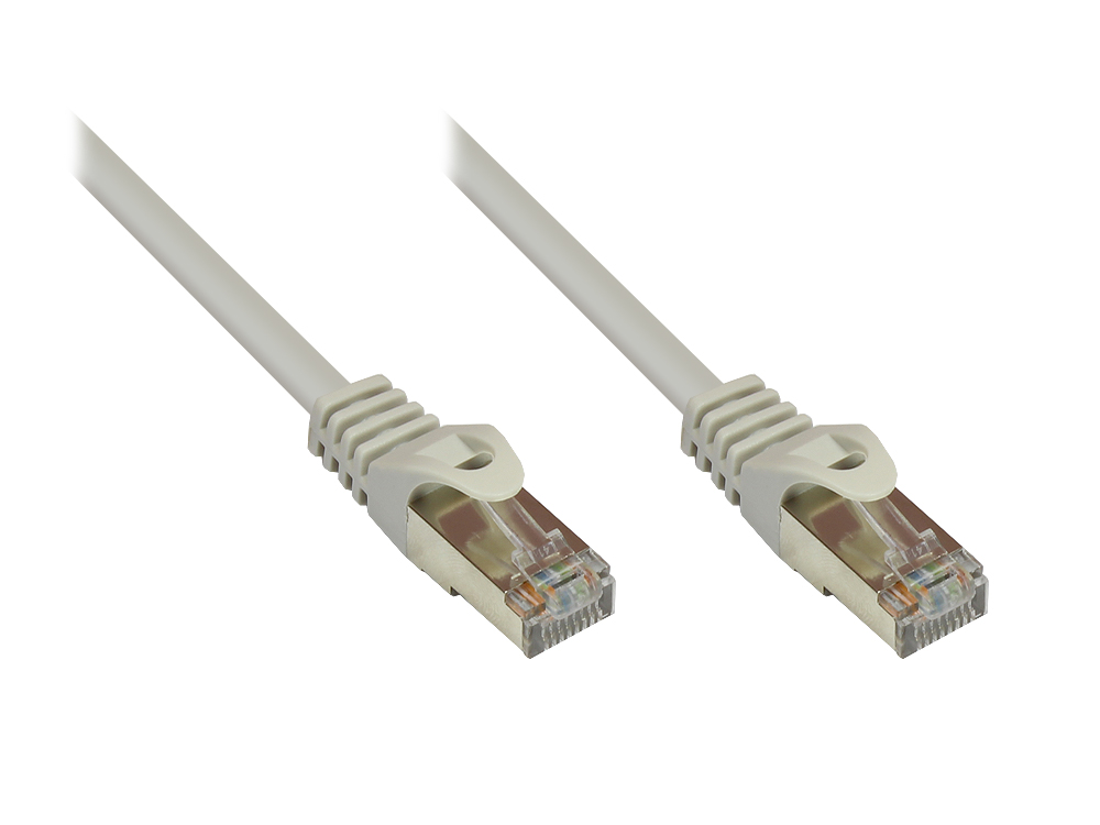 RNS® Patchkabel mit Rastnasenschutz, Cat. 5e, SF/UTP, PVC, 100MHz, grau, 5m, Good Connections®