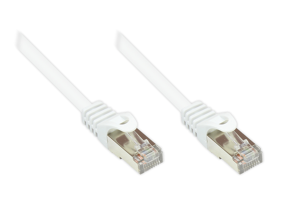 RNS® patch cable with snag-proof boot, Cat. 5e, SF/UTP, PVC, 100MHz, white, 50m, Good Connections®