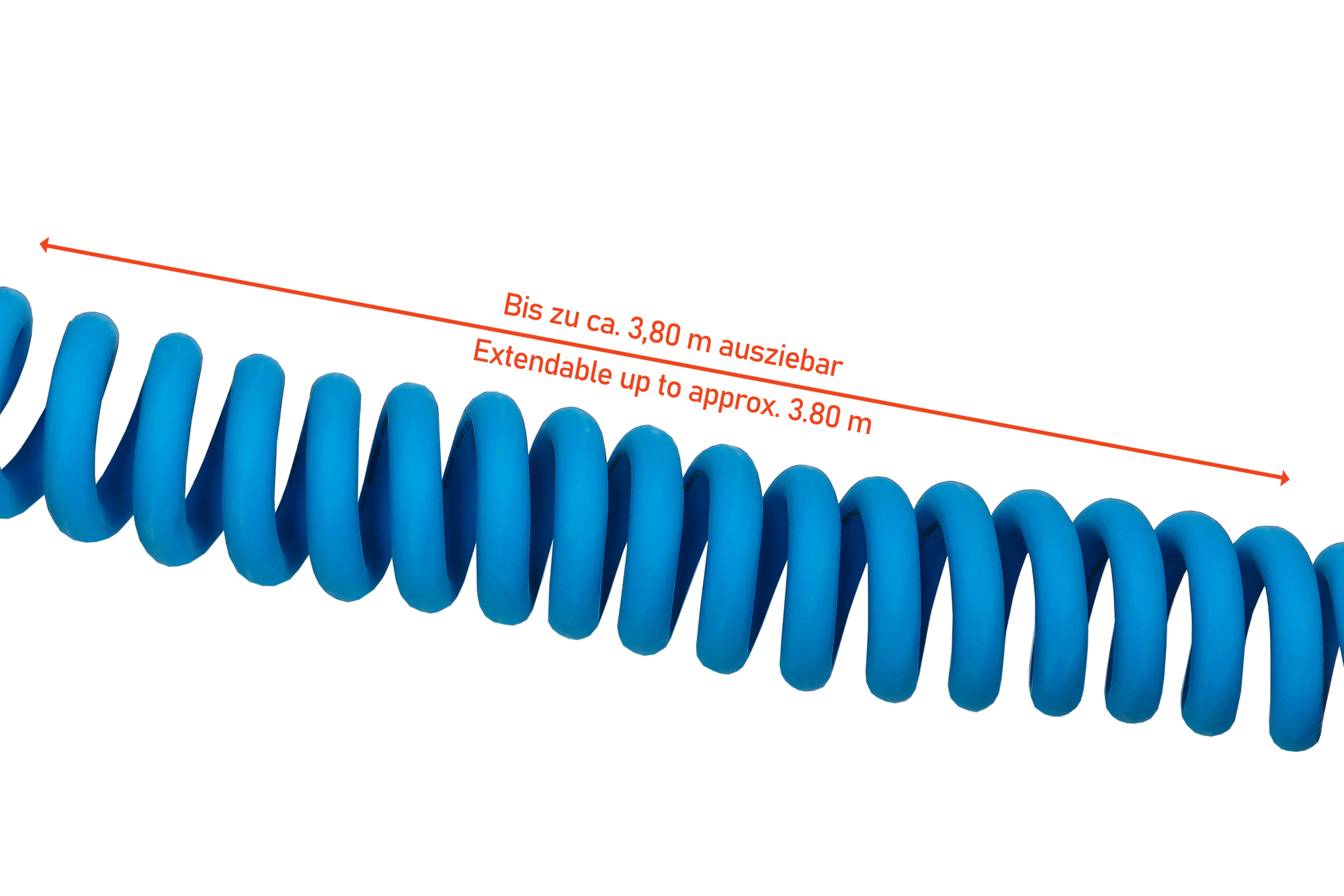 kabelmeister® Type 2 charging cable for electric and hybrid vehicles, 3-phase, 16 A, 11 kW, spiral cable, blue, 5m