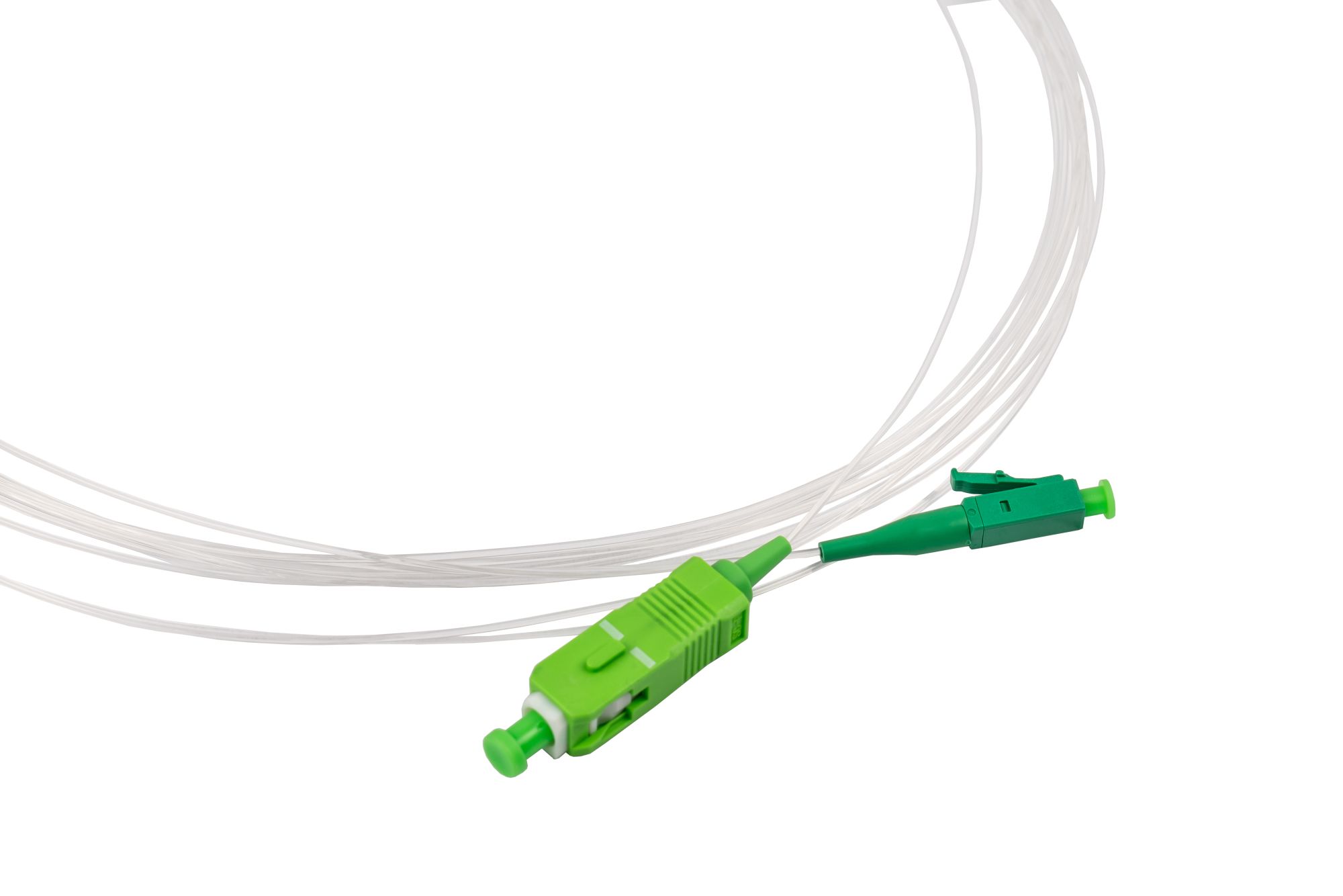 kabelmeister® LWL-Patchkabel OS2 Simplex, LC/APC - SC/APC, G.657.B3, 0,9mm, transparent, 75m