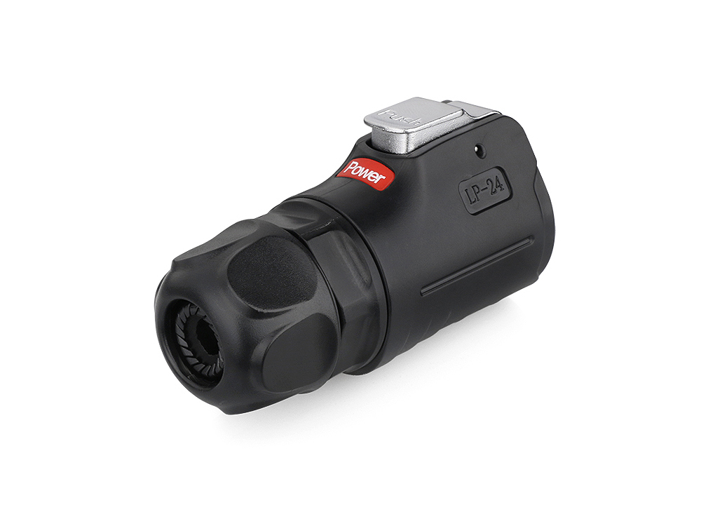 Industrial Connector S1 - Power (4-pin) Plug with click-lock on solder termination, M24, IP65/67, Good Connections®