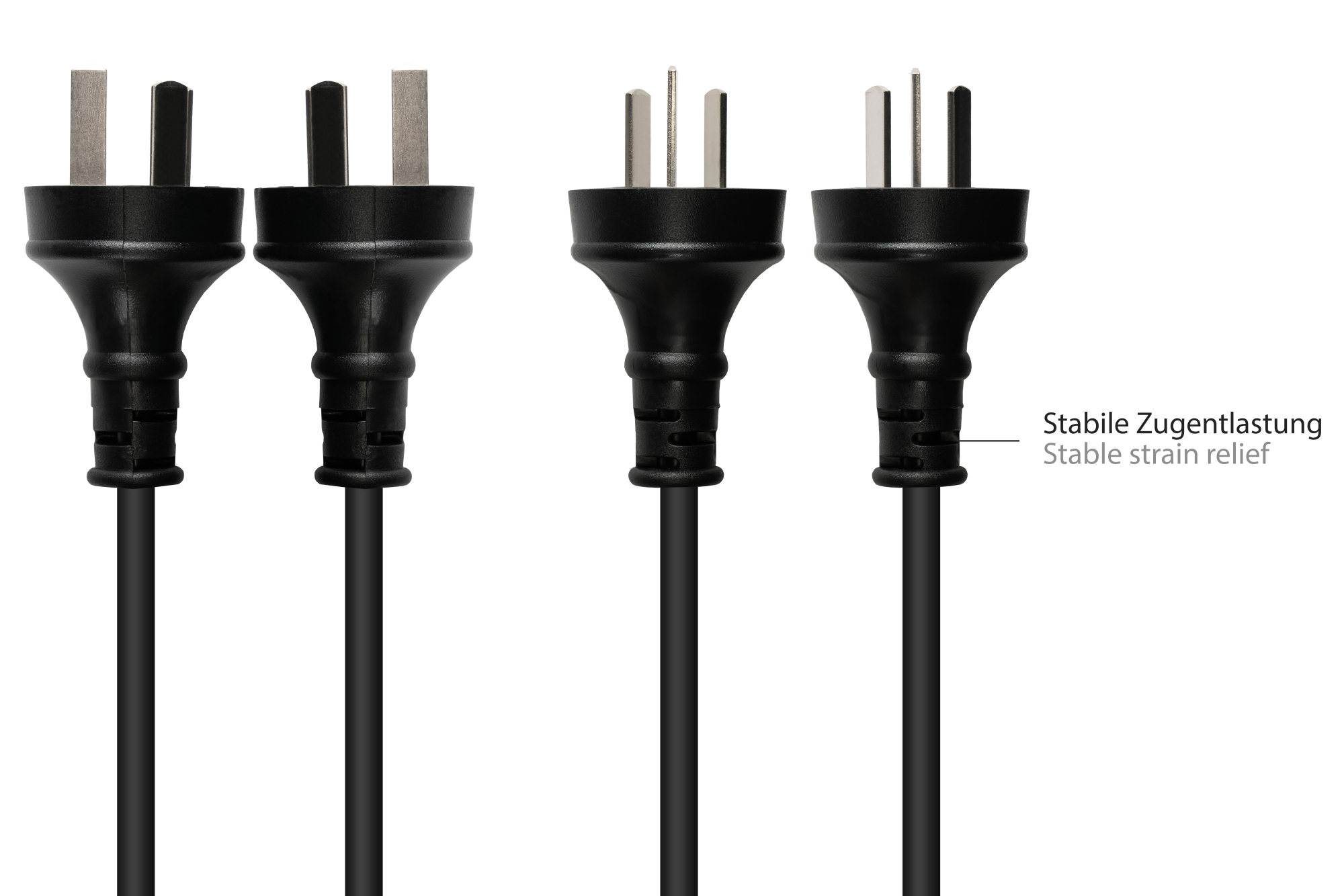 Power cord China Typ I plug to C13 (right angled), CCC, black, 0,75 mm², 1,8 m, Good Connections®