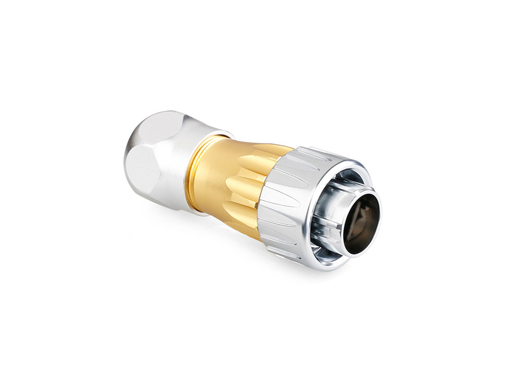 Industrial Connector S3 - Unequipped Plug with cable gland, cut-out for RJ45 plug, metal, M24, bayonet, IP65/67, Good Connections®