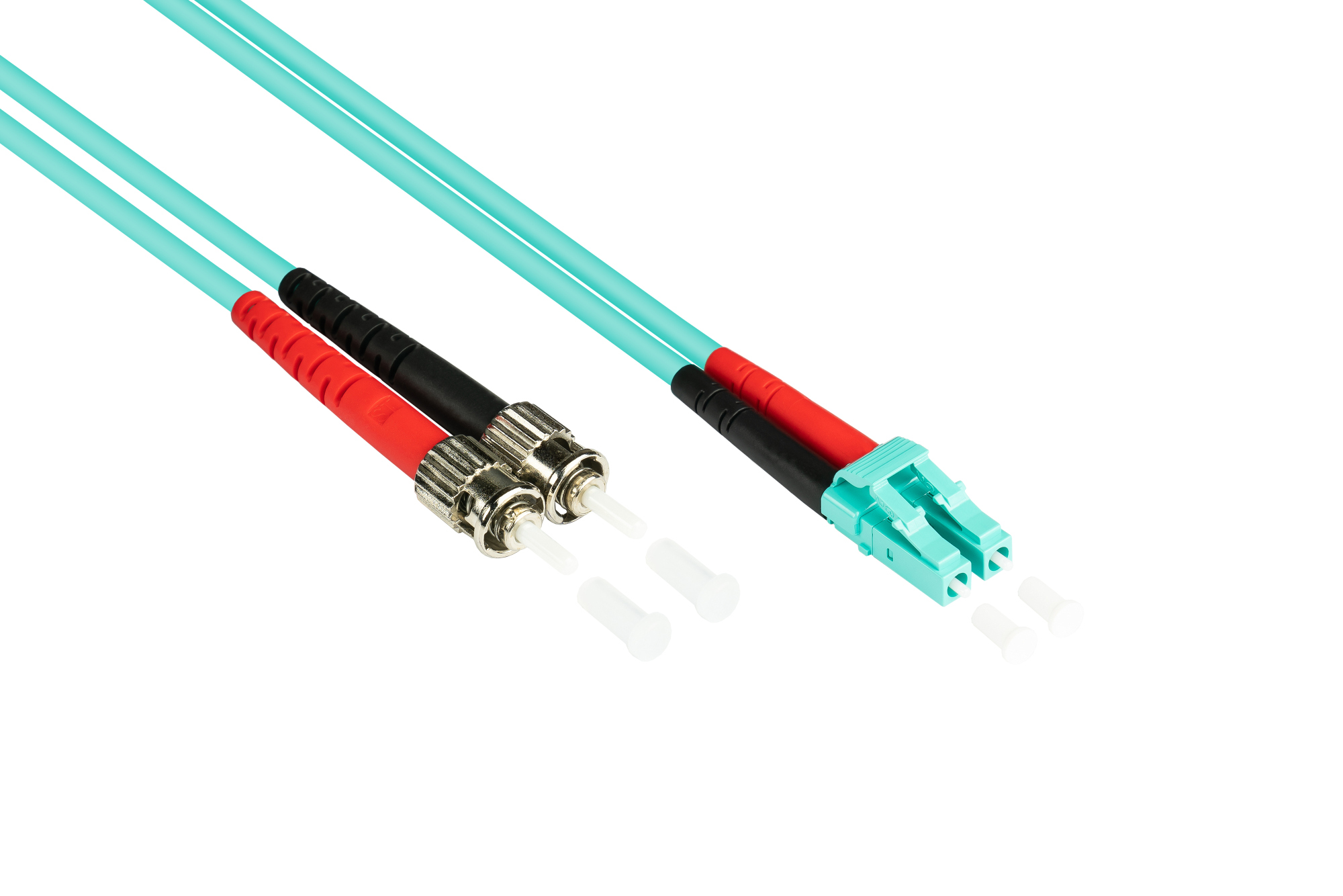 Patch cable LWL Duplex OM3 (Multimode, 50/125) LC/ST, LSZH, exchangeable polarity, 3m, Good Connections®
