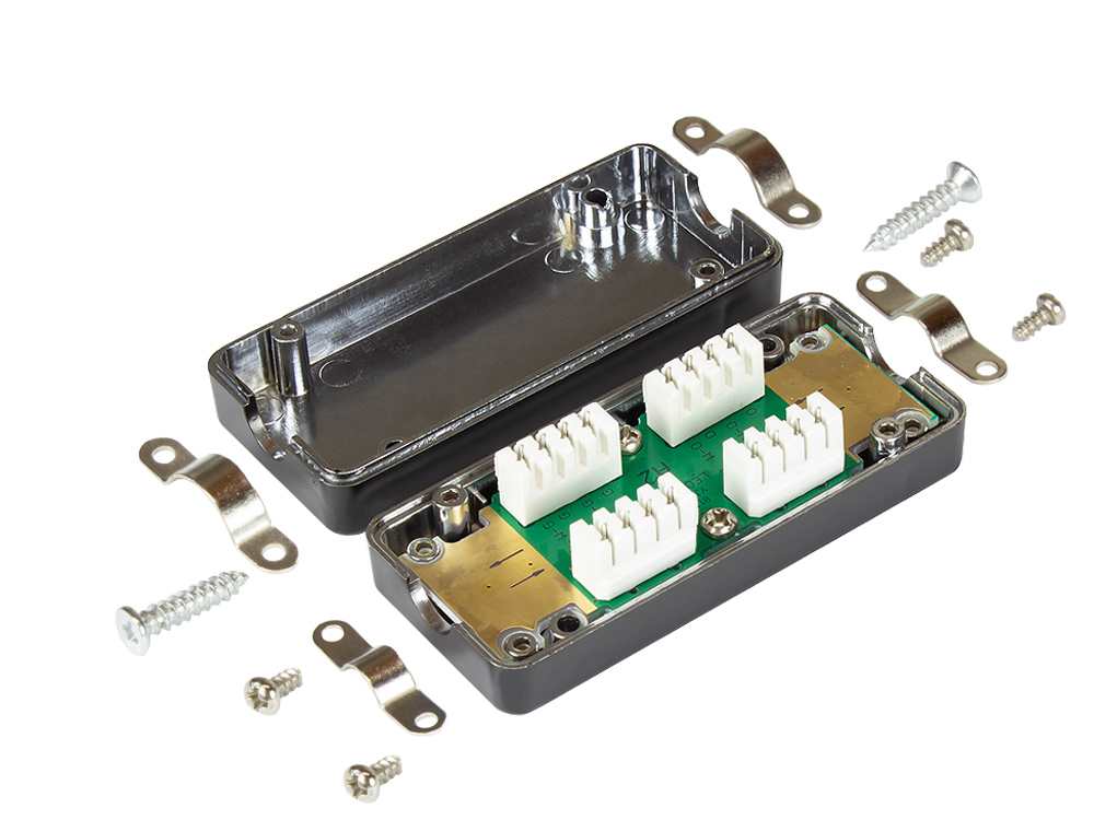 Junction box Cat. 6A / Cat. 7, LSA, shielded, metallised housing, Good Connections®